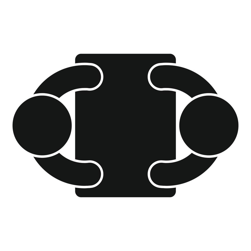 Recruiter conversation icon, simple style vector