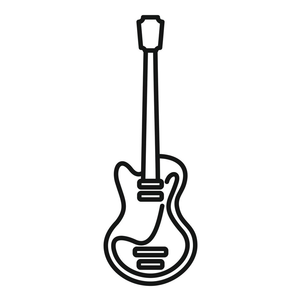 icono de guitarra musical, estilo de esquema vector