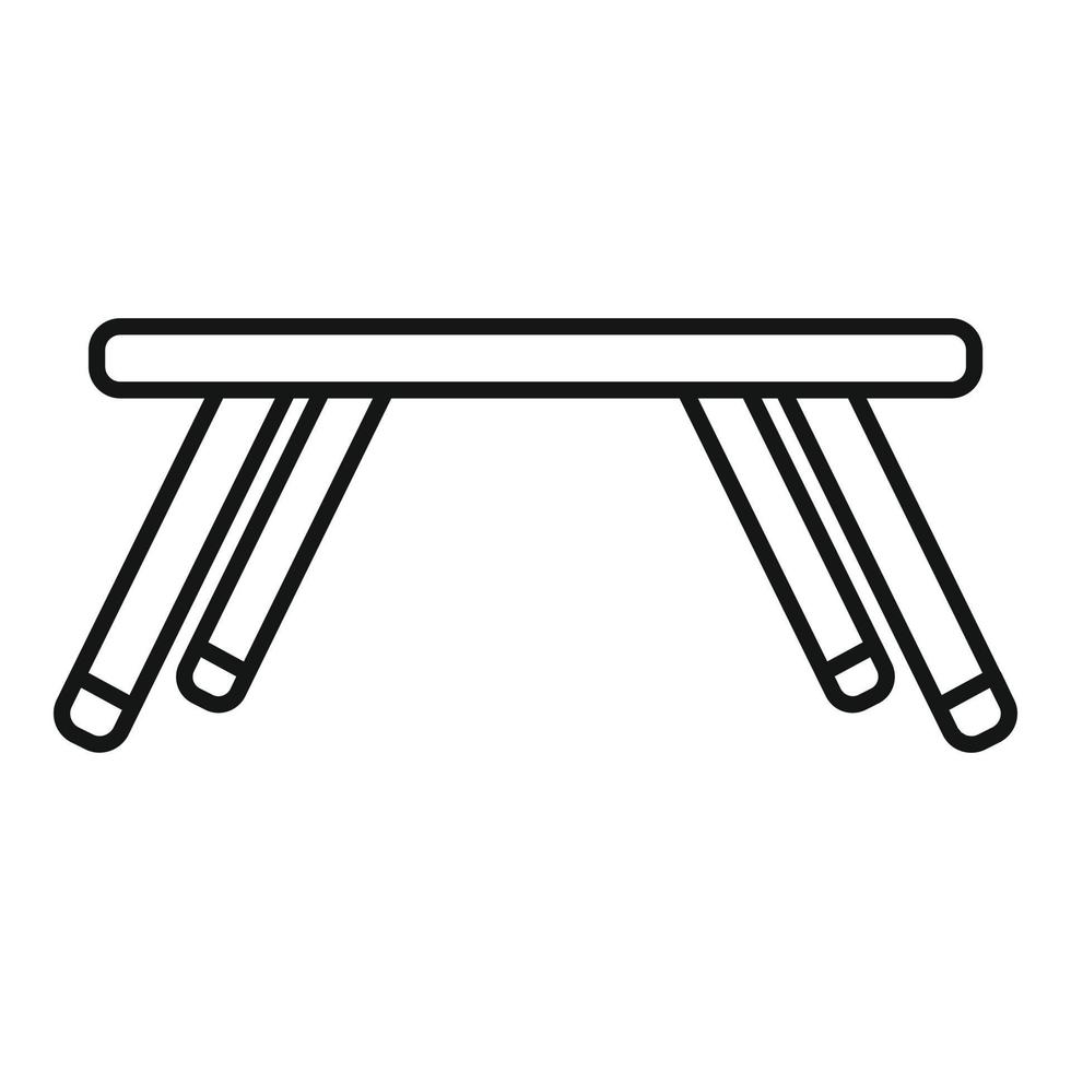 icono de mesa plegable para niños, estilo de esquema vector