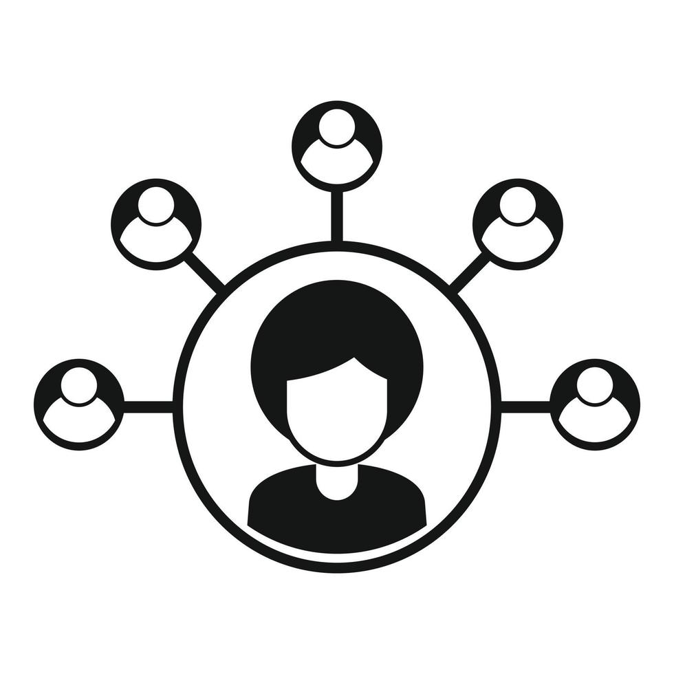 Sociology person scheme icon, simple style vector