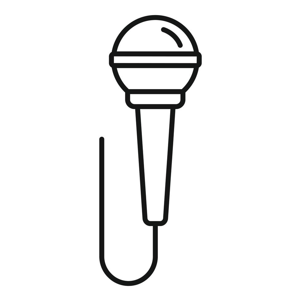 Music microphone icon, outline style 14528690 Vector Art at Vecteezy