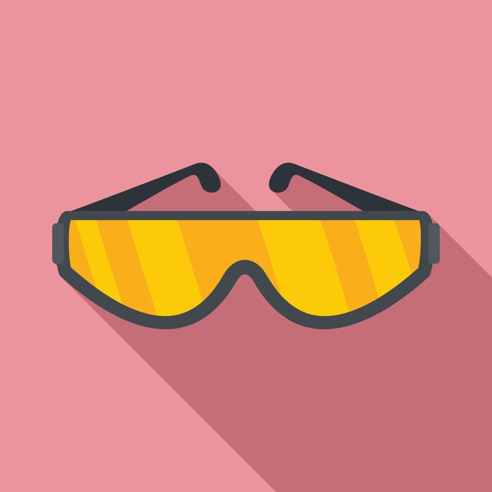 Industrial climber protection glasses icon, flat style vector