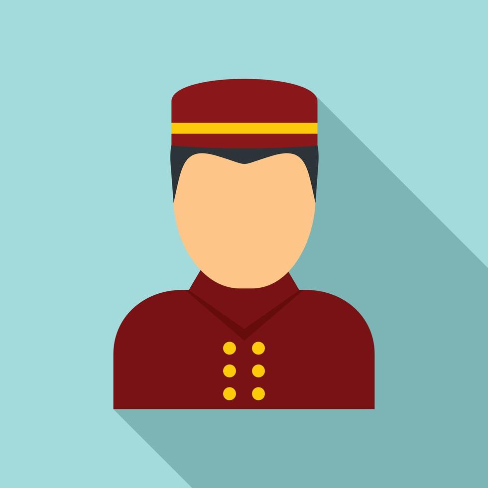 Room service man icon, flat style vector