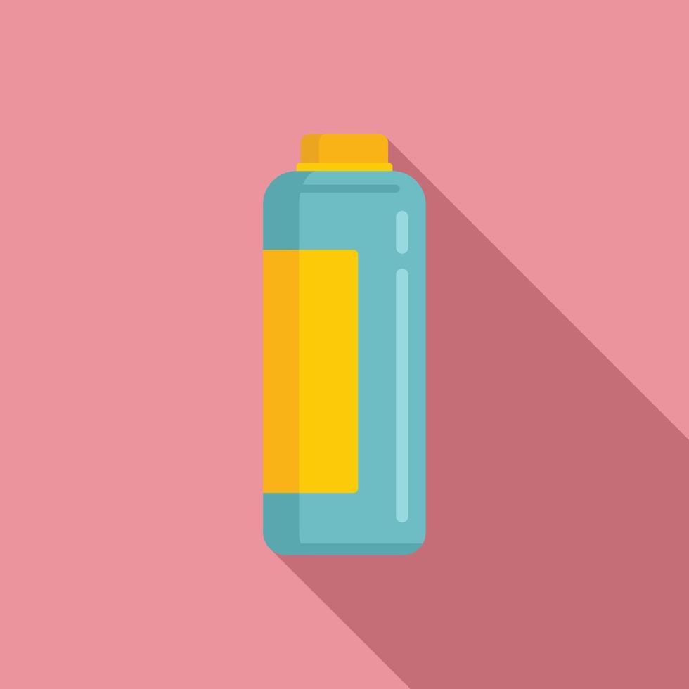 Powder cleaning bottle icon, flat style vector