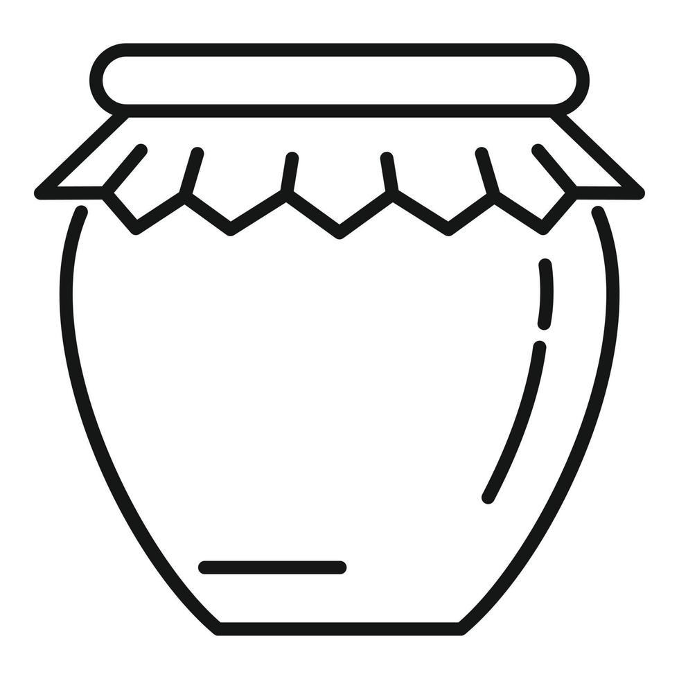 Honey eco jar icon, outline style vector