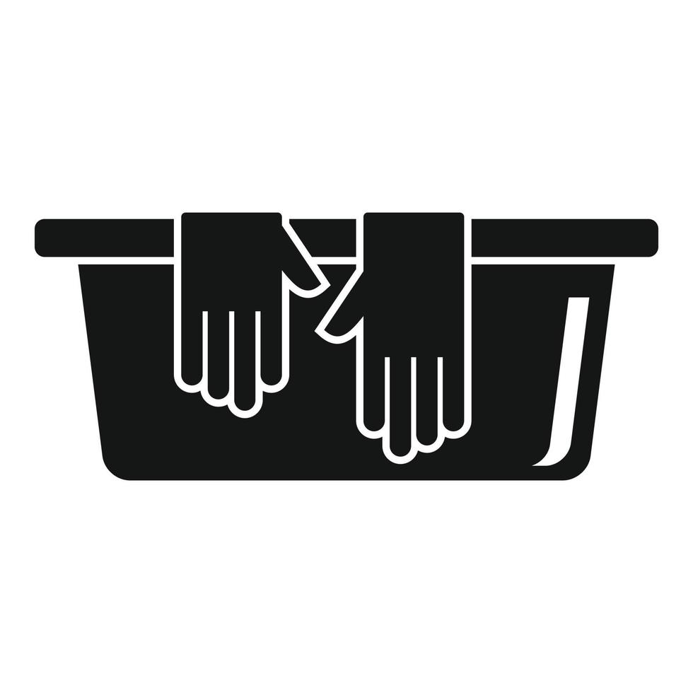 Cleaning basin gloves icon, simple style vector