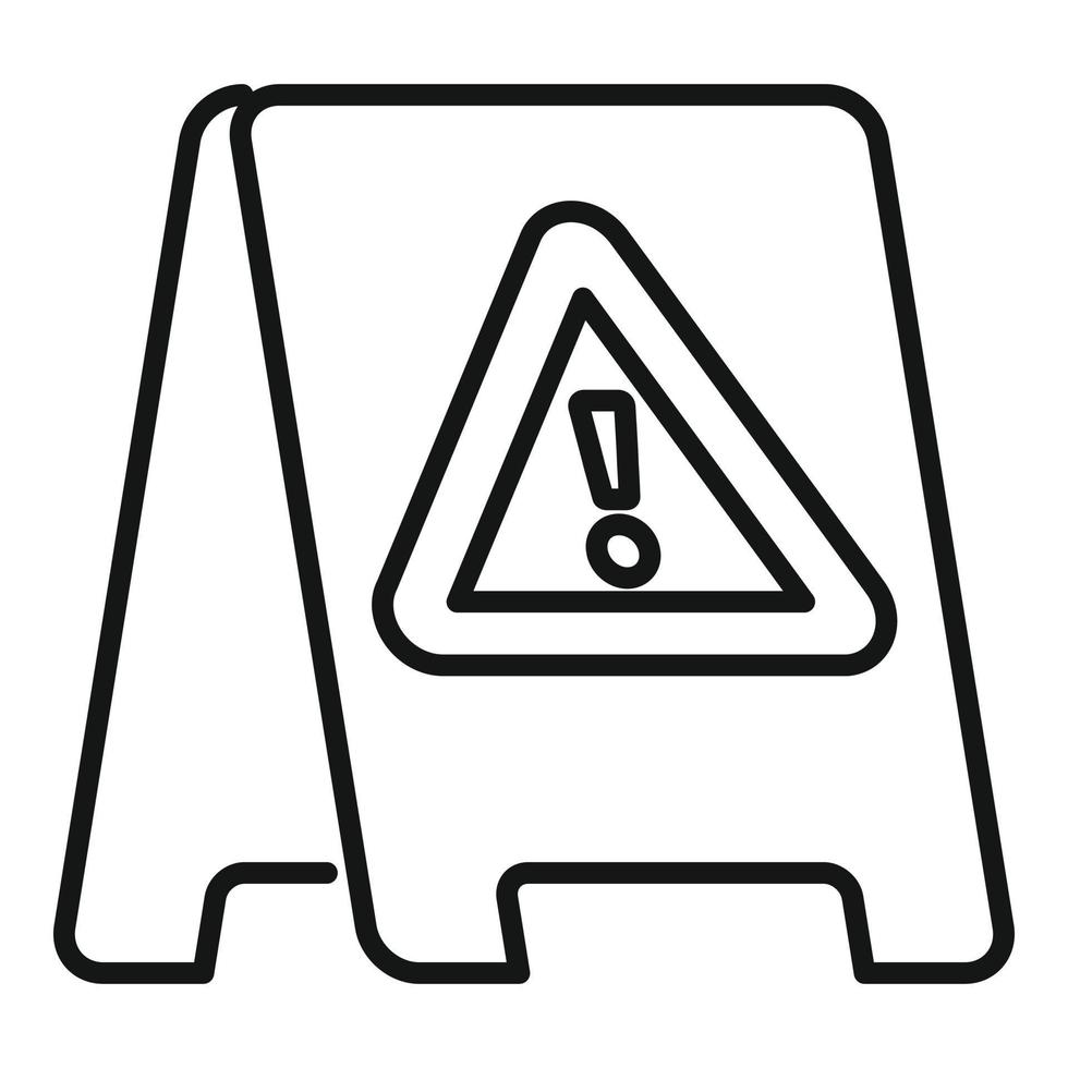 Attention cleaned surface icon, outline style vector