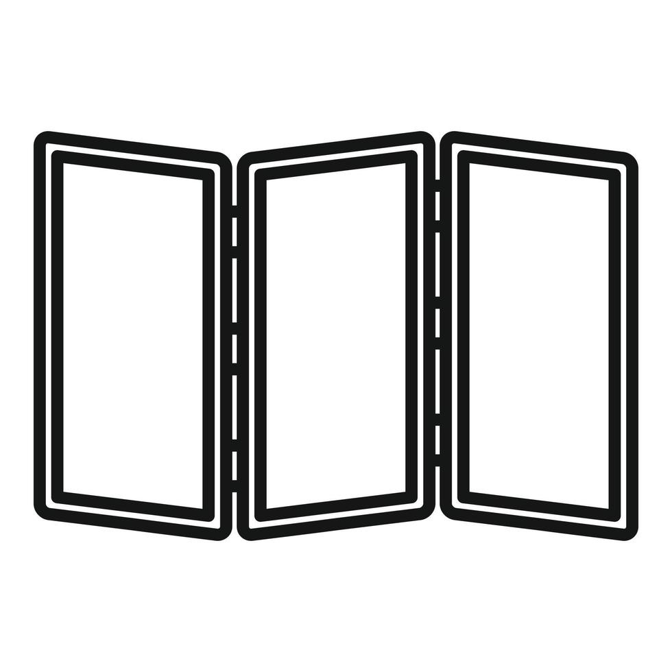 Folding wood wall icon, outline style vector