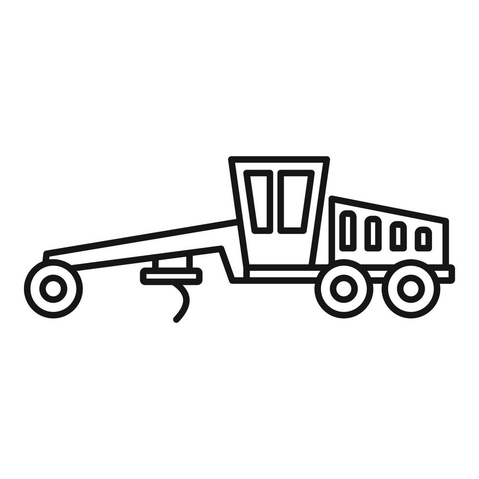 Grader machine icon, outline style vector