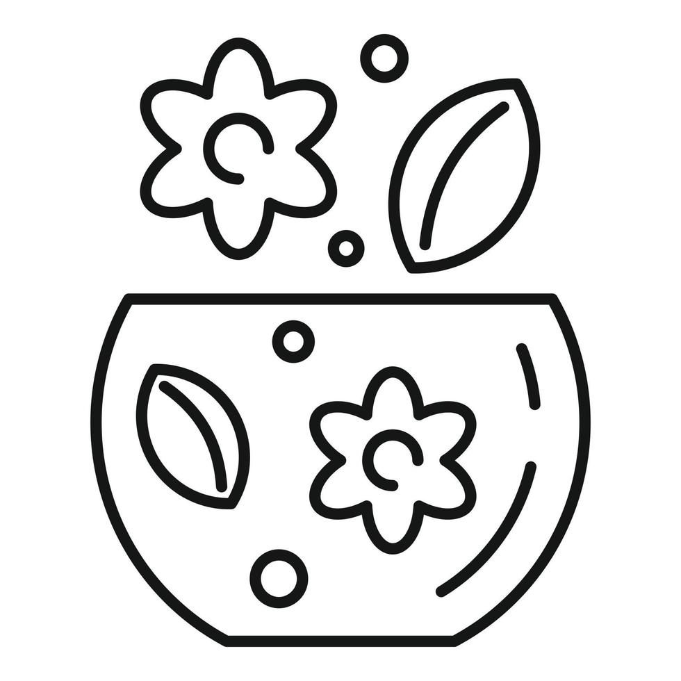 icono de maceta de flores de spa, estilo de esquema vector