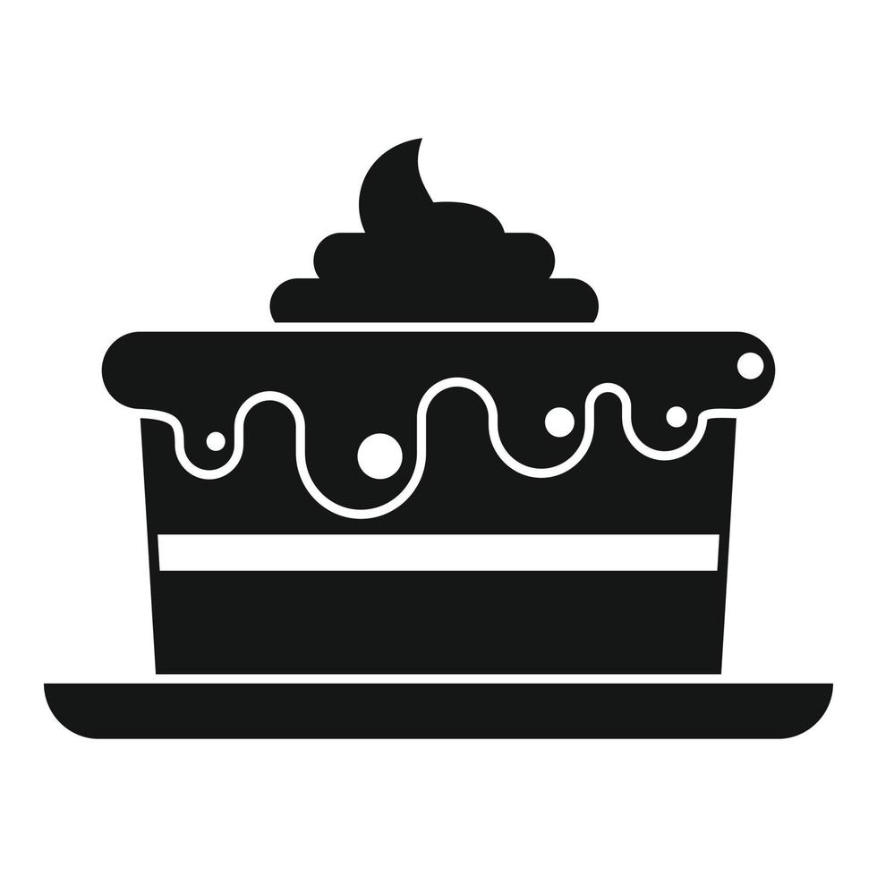 Room service birthday cake icon, simple style vector