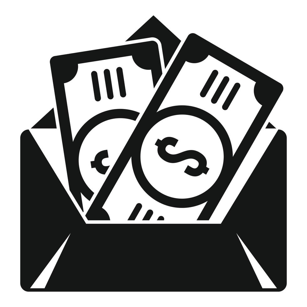 Envelope bribery money icon, simple style vector