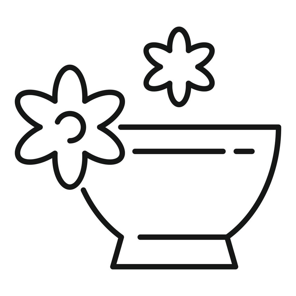 Cosmetology bowl icon, outline style vector