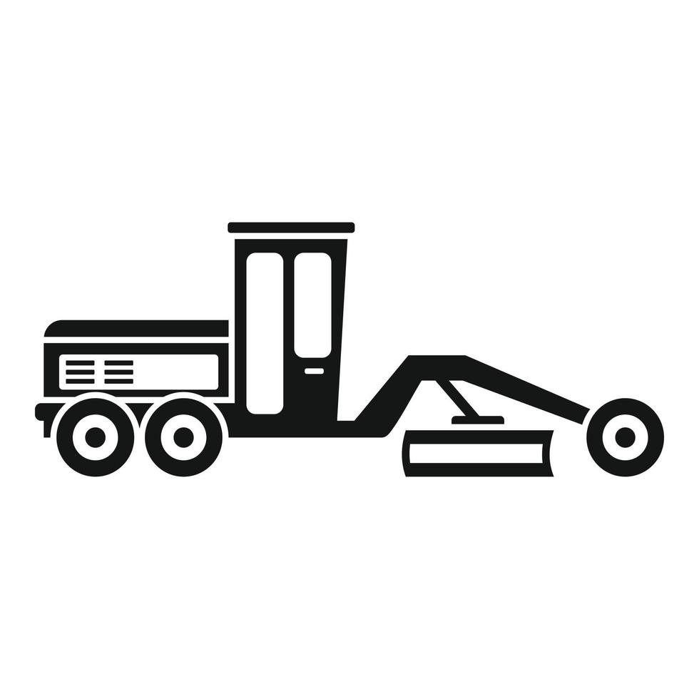 Grader machine bulldozer icon, simple style vector