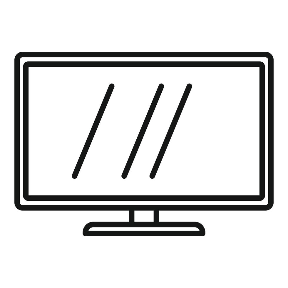 Room service tv set icon, outline style vector