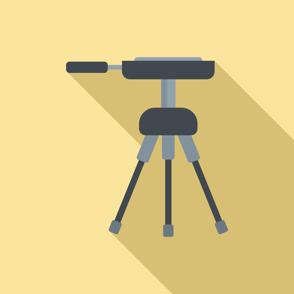 Video camera tripod icon, flat style vector