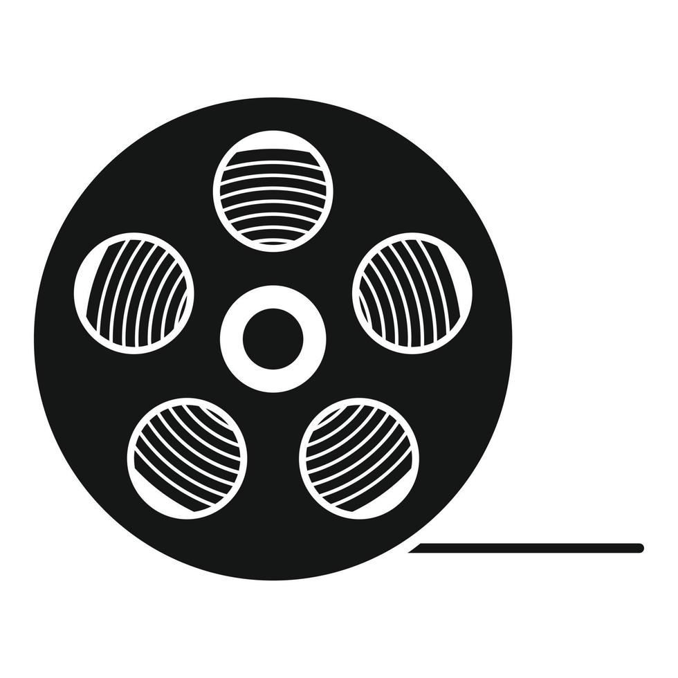 icono de carrete de película de video, estilo simple vector