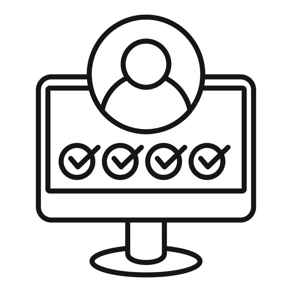 Recruiter online icon, outline style vector