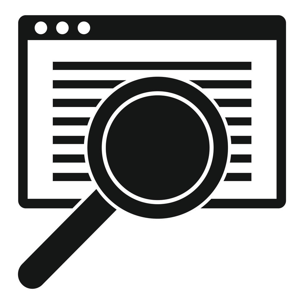 Magnifier links web page icon, simple style vector