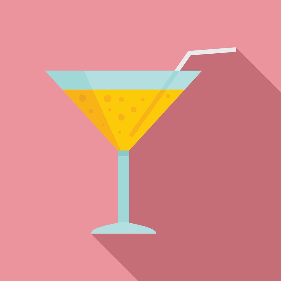 Room service cocktail icon, flat style vector