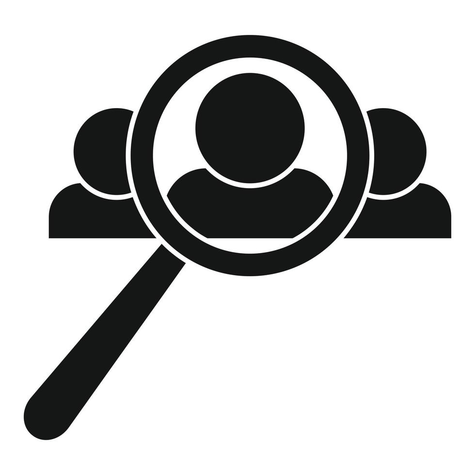 Recruiter search person icon, simple style vector