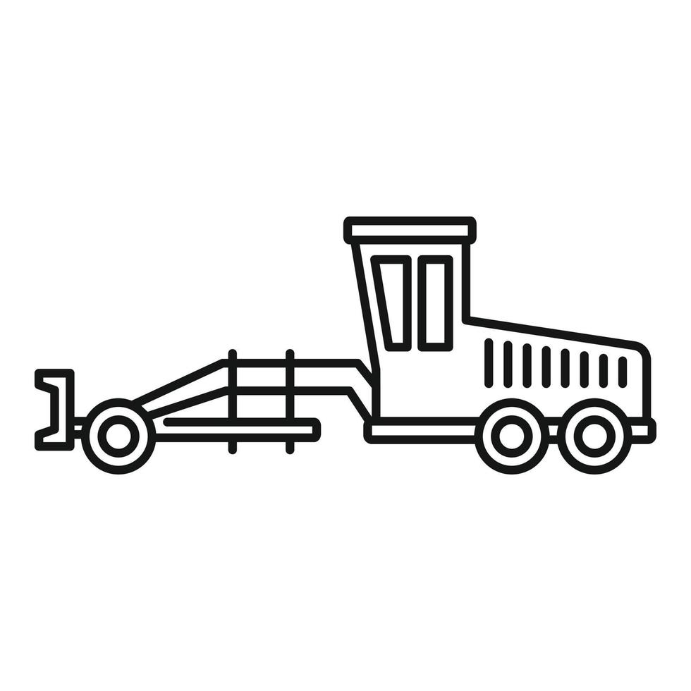 Grader machine vehicle icon, outline style vector