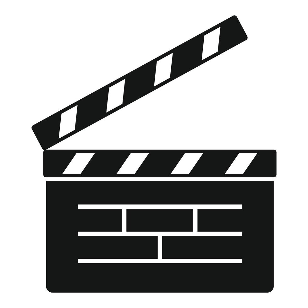 icono de clapeta de video, estilo simple vector