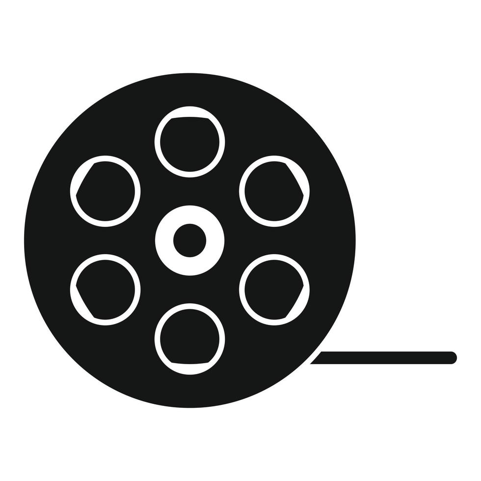 Film reel icon, simple style vector