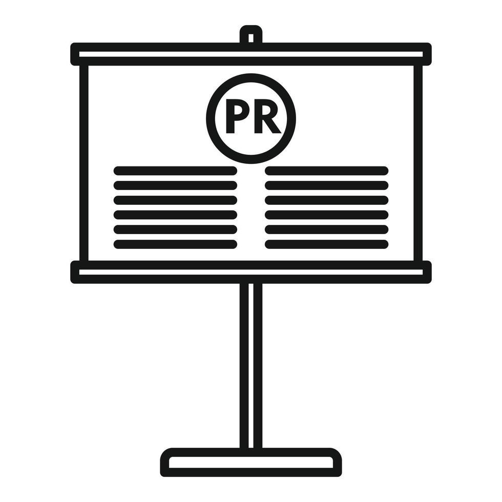 Pr company banner icon, outline style vector