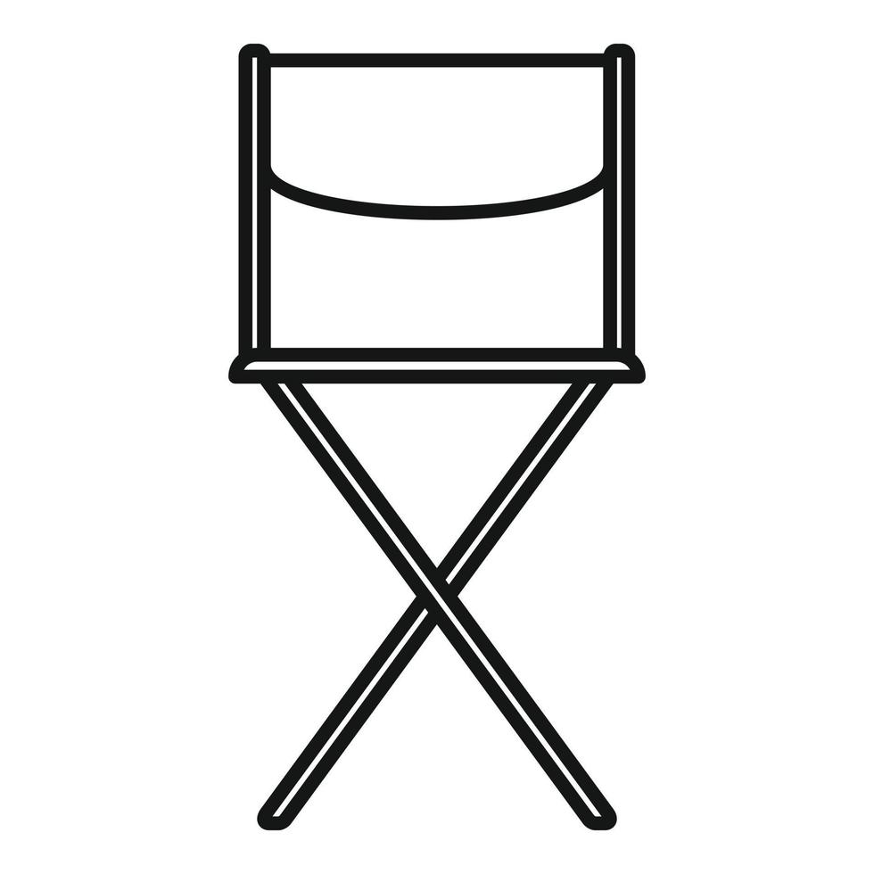Folding fishing chair icon, outline style vector