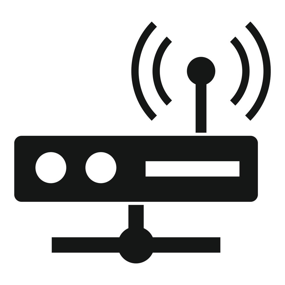 Server wireless router icon, simple style vector