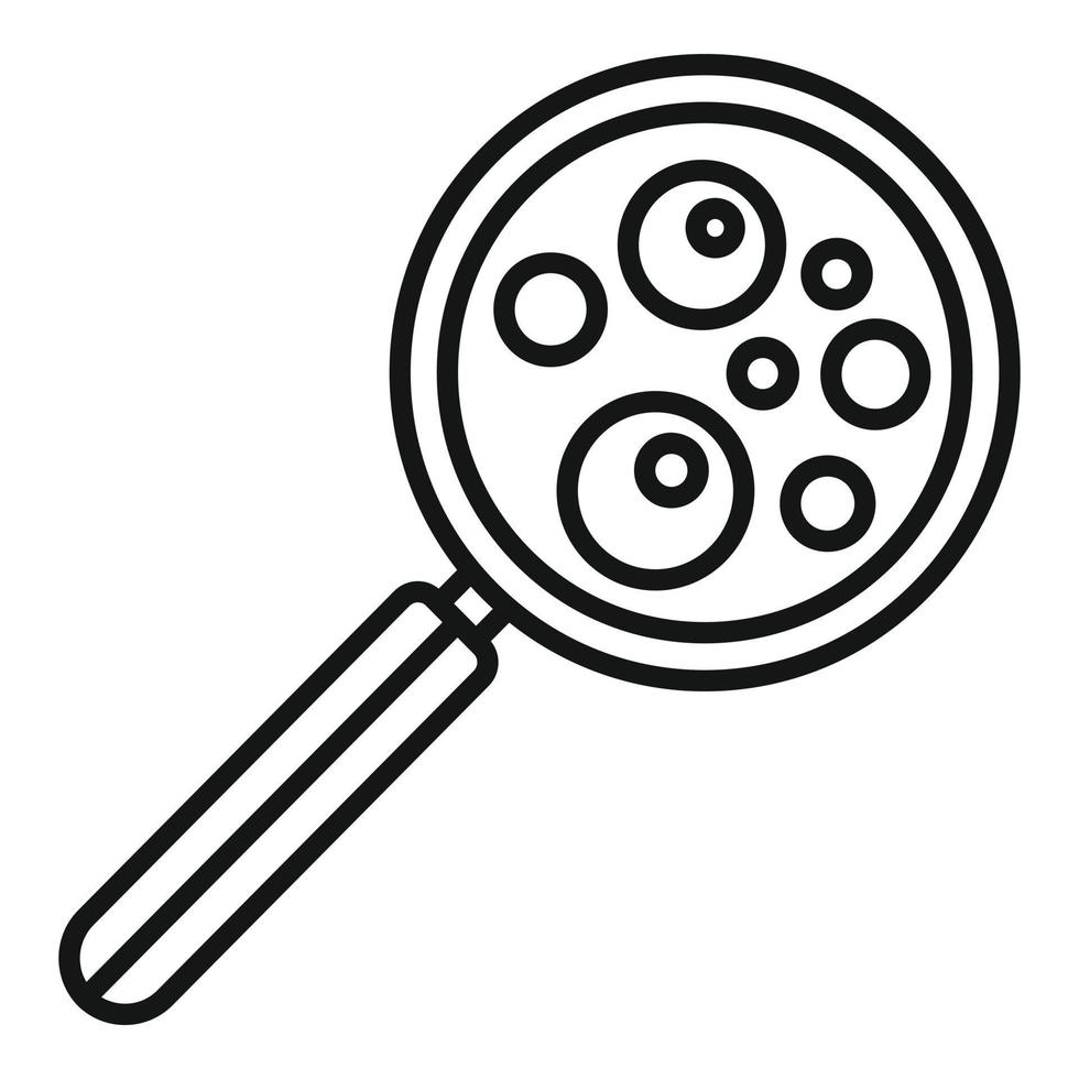 Biophysics magnifier icon, outline style vector