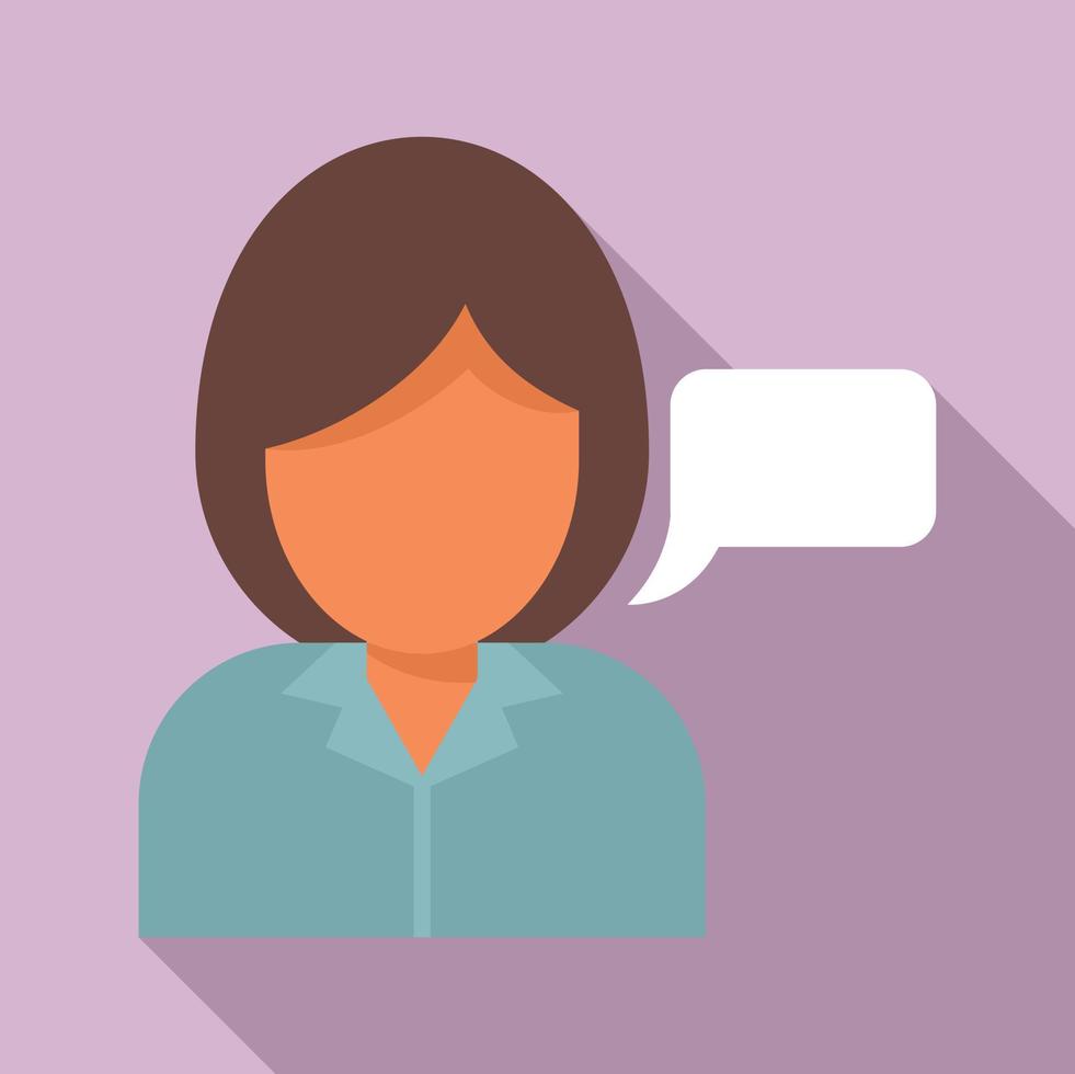 Linguist speech icon, flat style vector