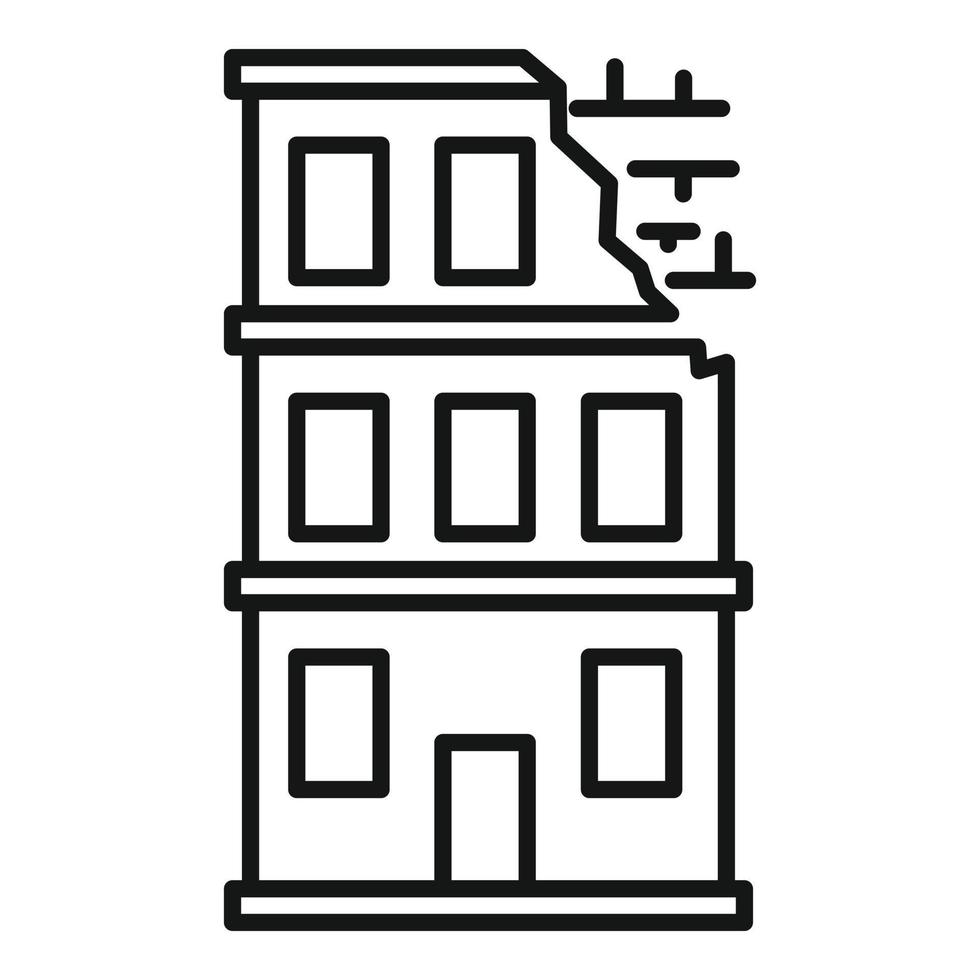 icono de construcción de la ciudad de demolición, estilo de esquema vector