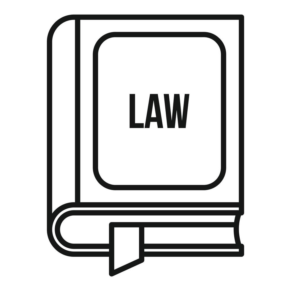 Law book icon, outline style vector