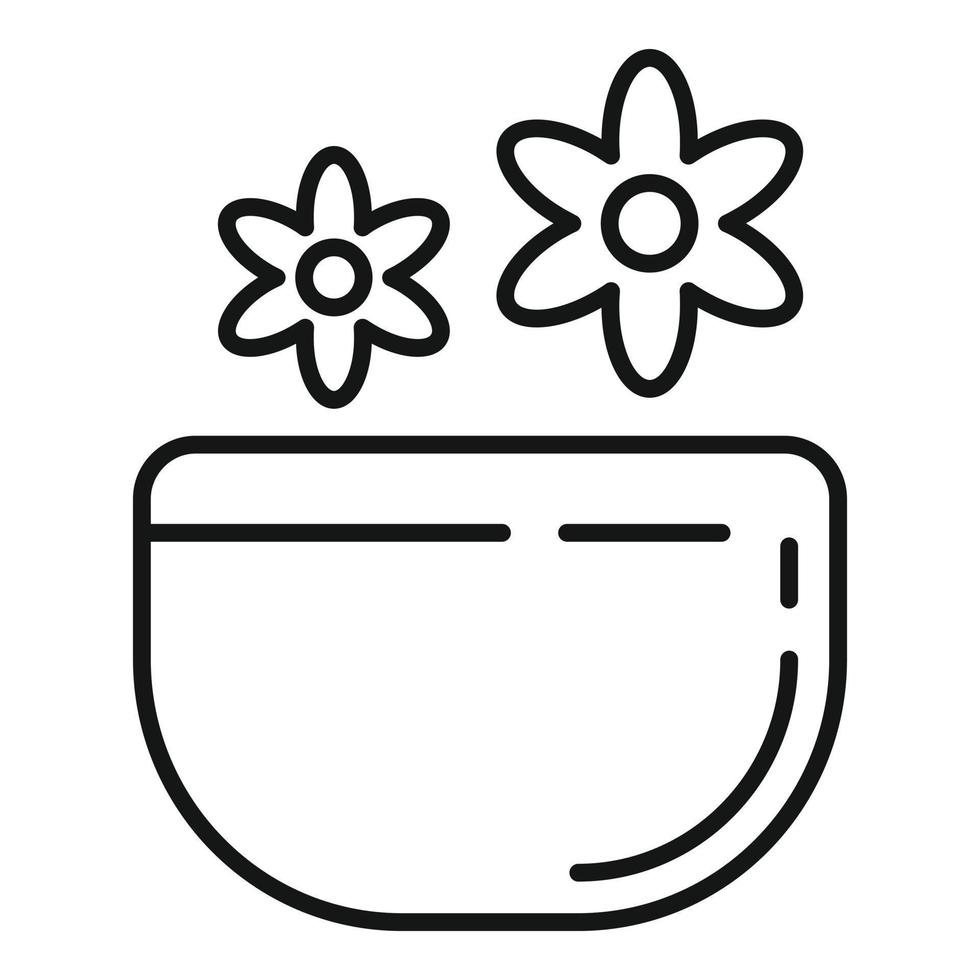 Spa flowers icon, outline style vector