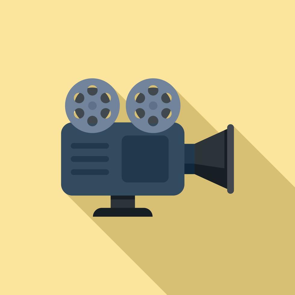 Cinema camera icon, flat style vector