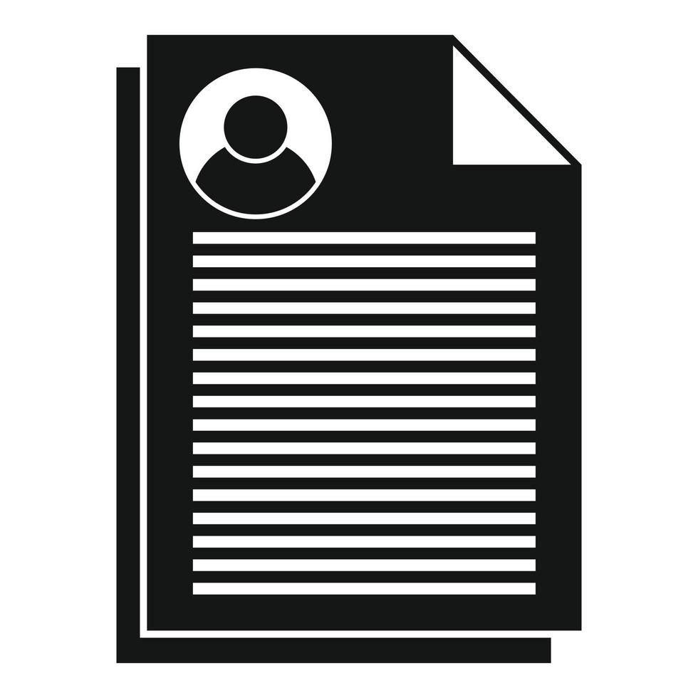 icono de documentos de sociología, estilo simple vector