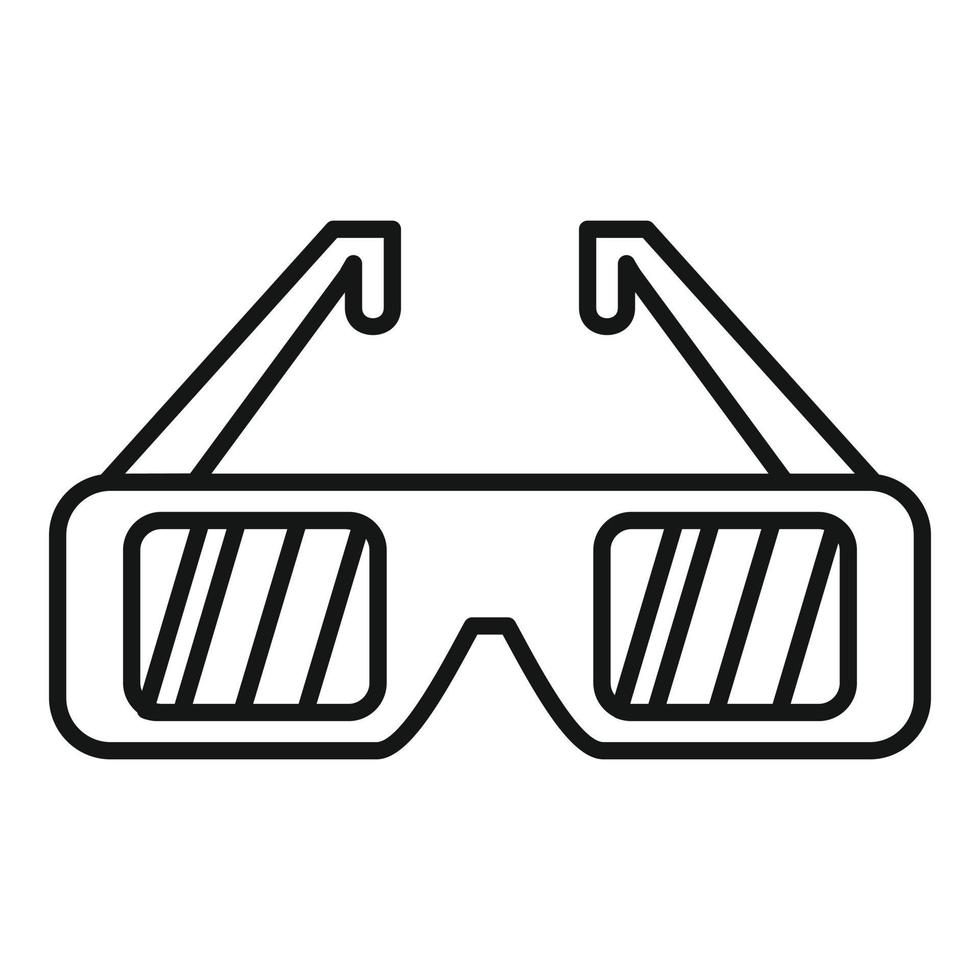 icono de gafas 3d de cine, estilo de contorno vector