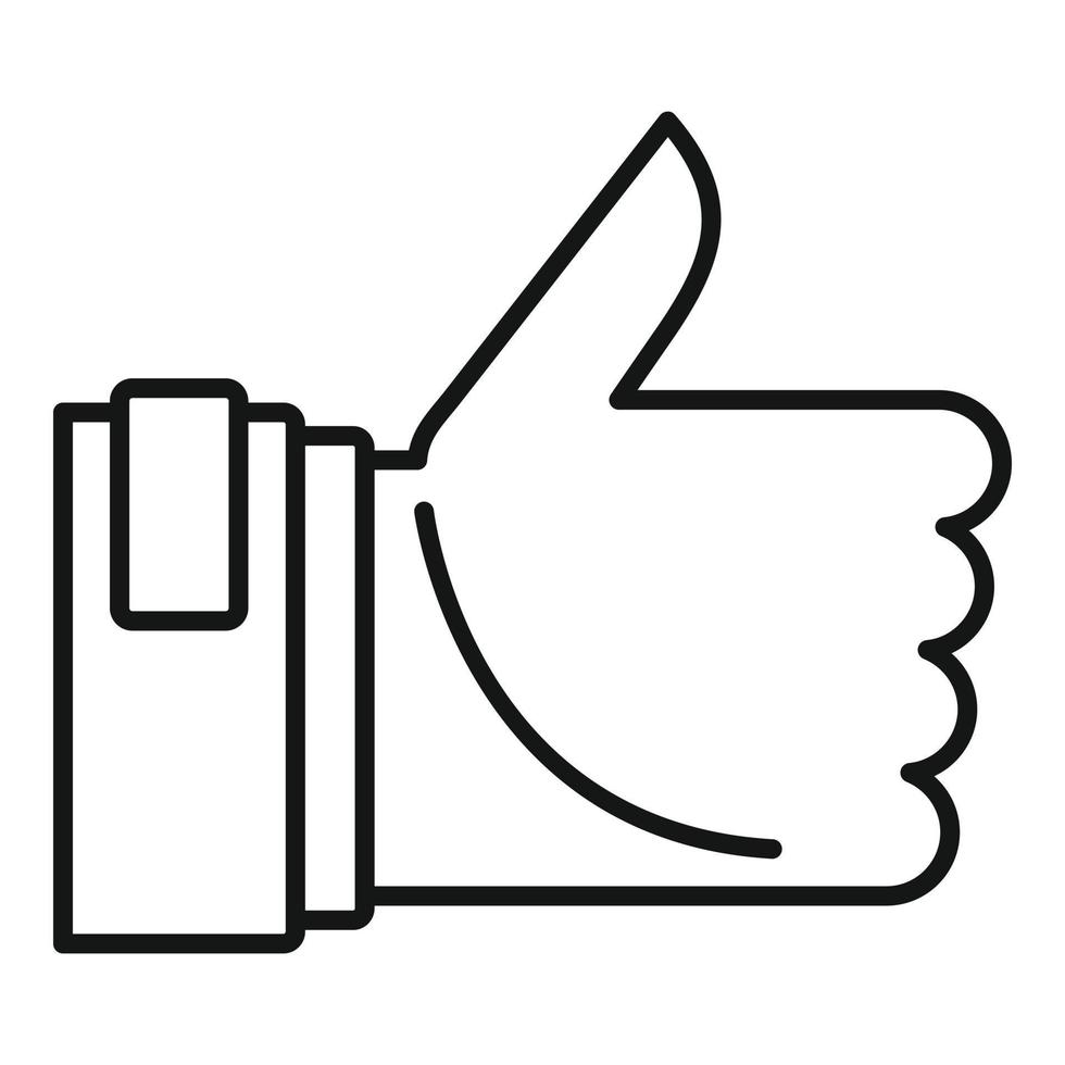 Pr thumb up icon, outline style vector