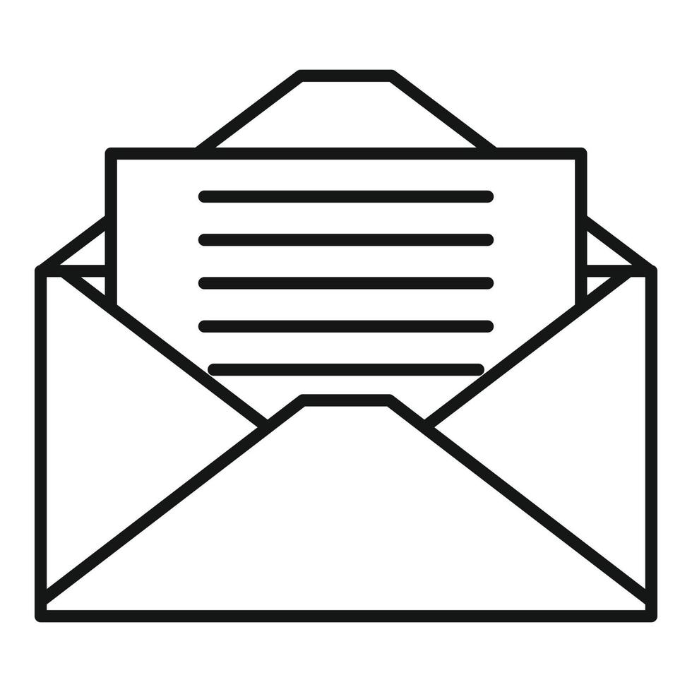 Pr mail letter icon, outline style vector