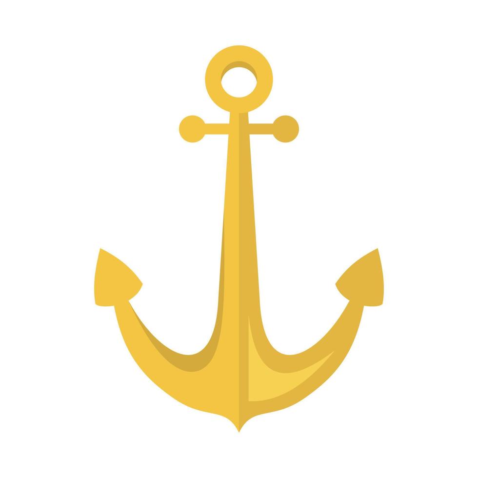 Sailor anchor icon, flat style vector