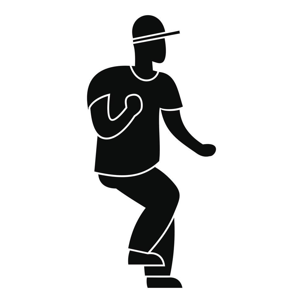 Hip hop dancer icon, simple style vector