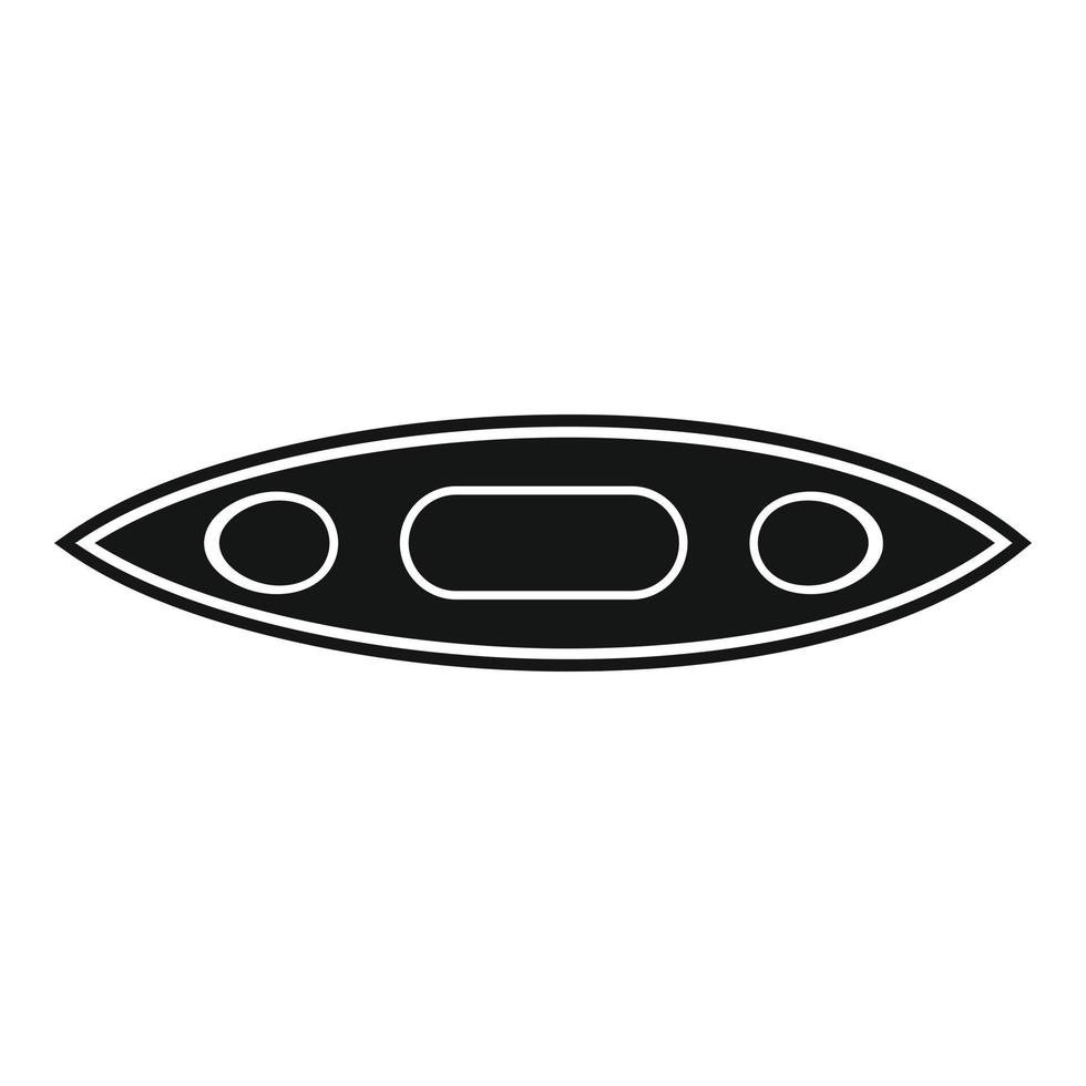 Top view canoe boat icon, simple style vector