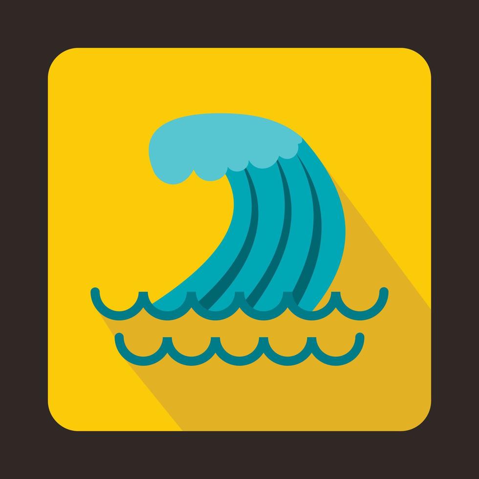 Tsunami wave icon in flat style vector