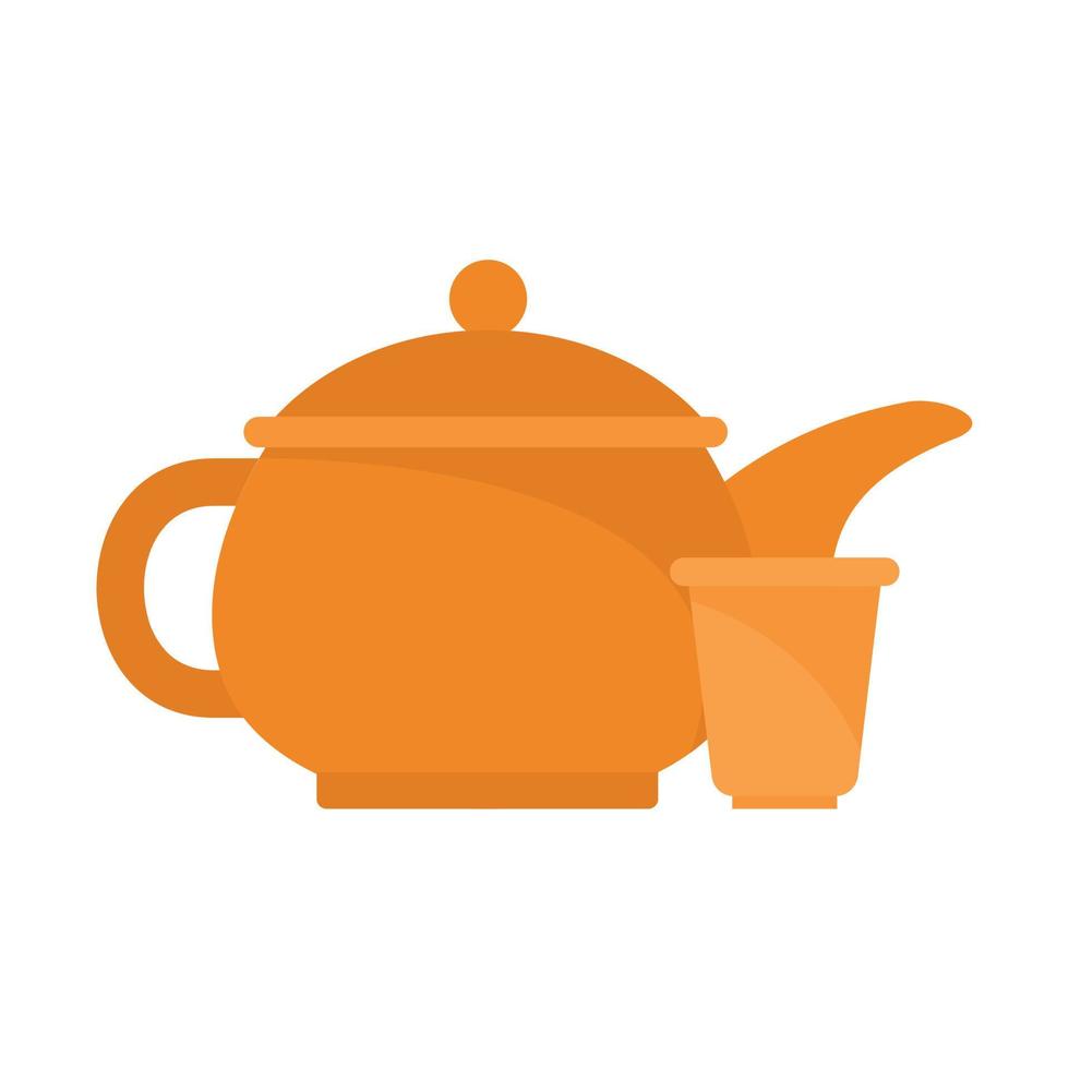 Taiwan tea pot icon, flat style vector