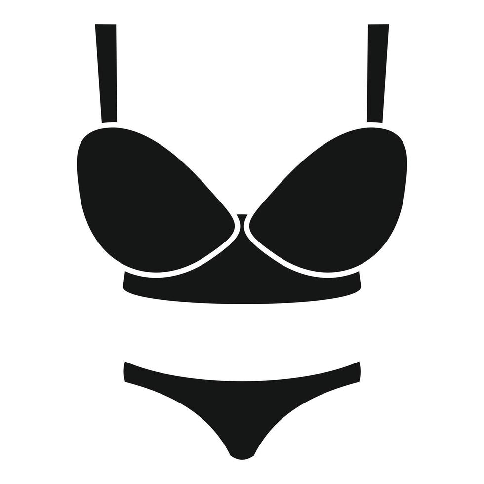 Female swimsuit icon, simple style vector