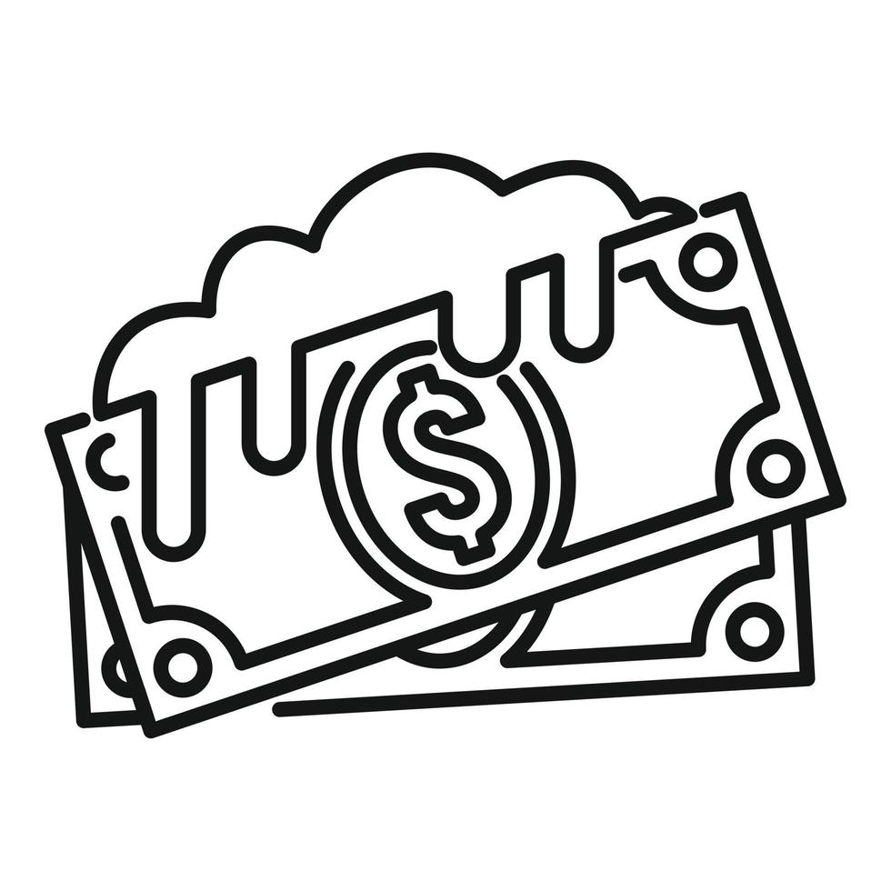 Cash money laundering icon, outline style vector
