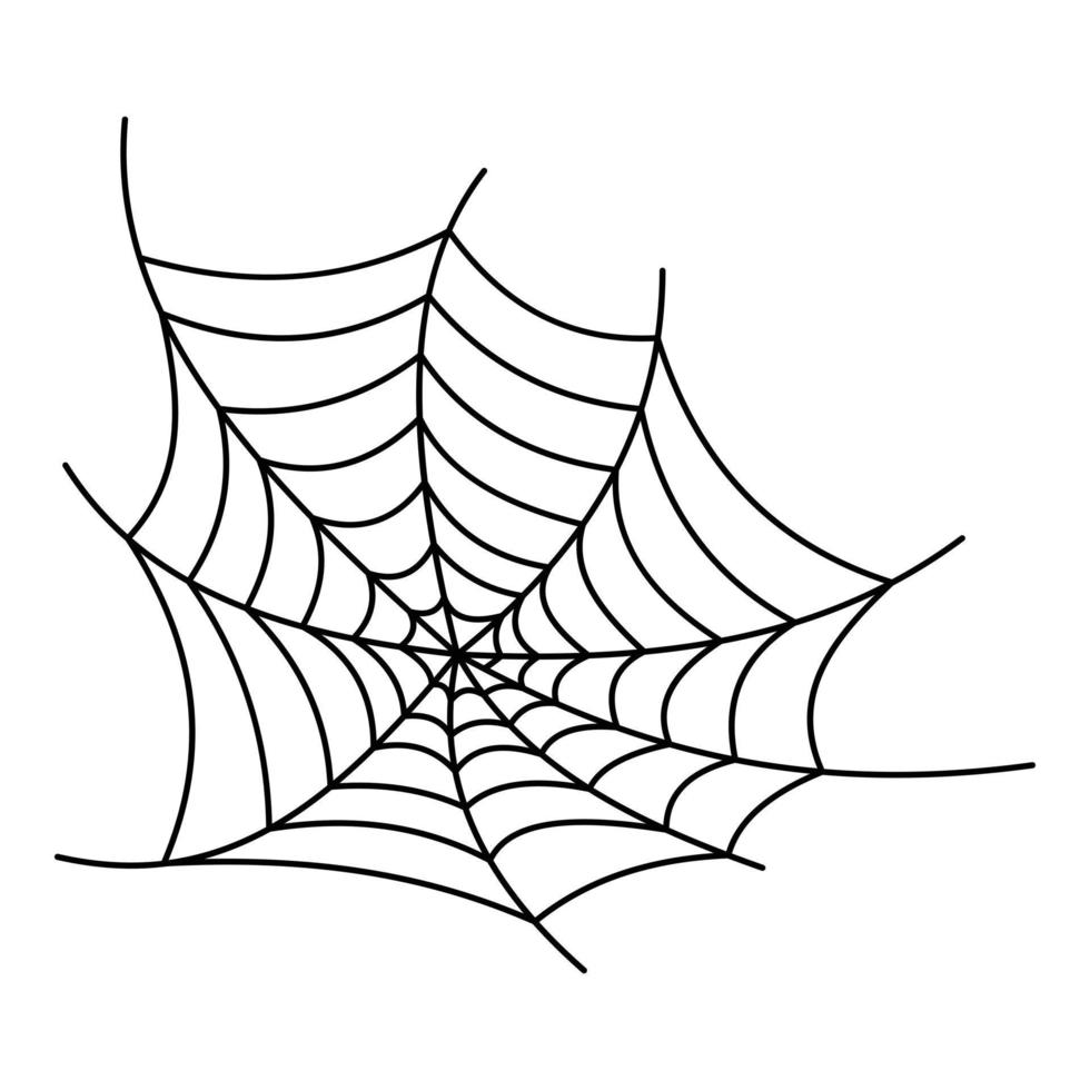 Spooky spiderweb icon, outline style vector