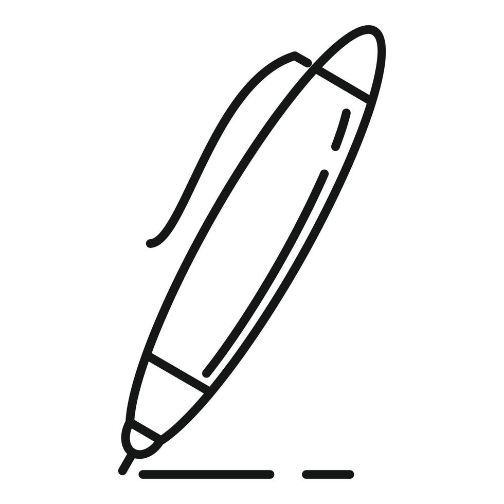 icono de pluma de escritura de narrador, estilo de esquema vector